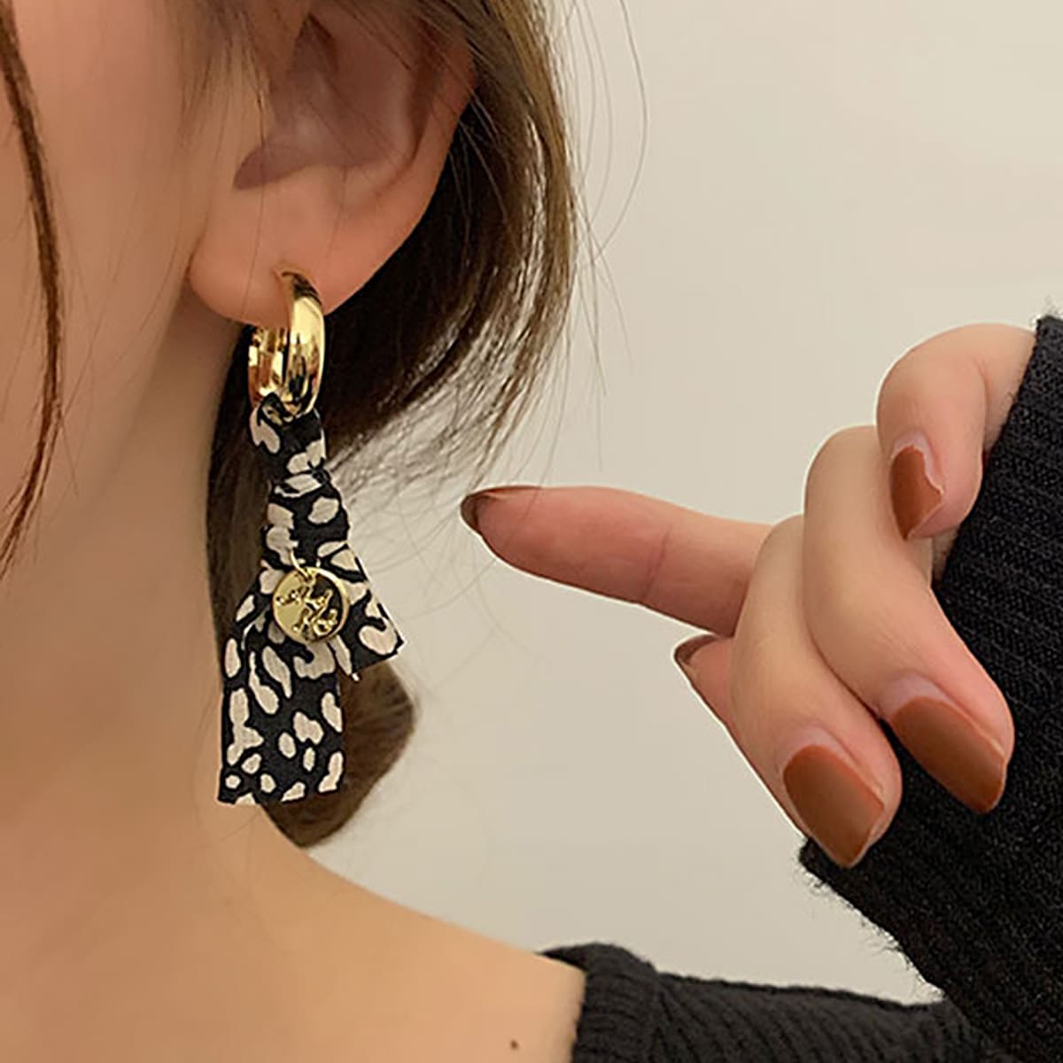 

Leopard Knot Drop Earrings, Multicolor