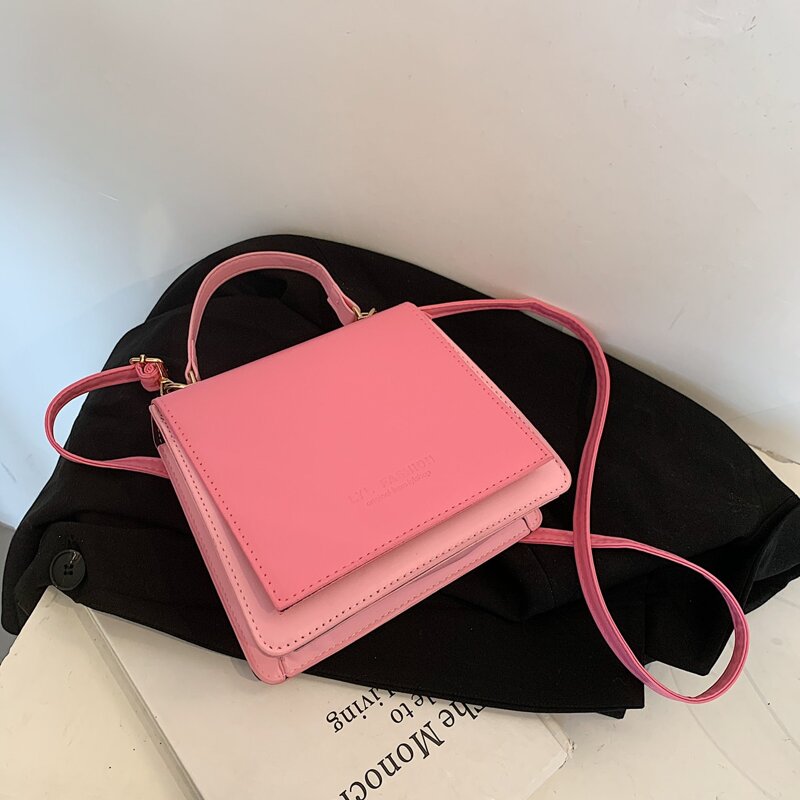

Top Handle Flap Satchel Bag, Pink