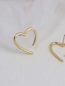 Hoa tai đinh tán hình trái tim - Vàng - Xem 3