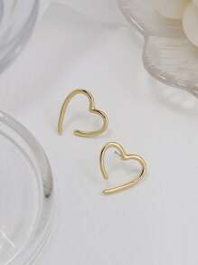 Hoa tai đinh tán hình trái tim - Vàng - Xem 4