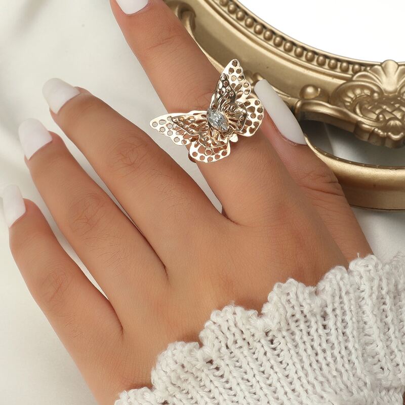 

Butterfly Decor Ring, Gold