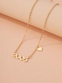 數字吊墜項鍊 - 金黃色 - 查看 1