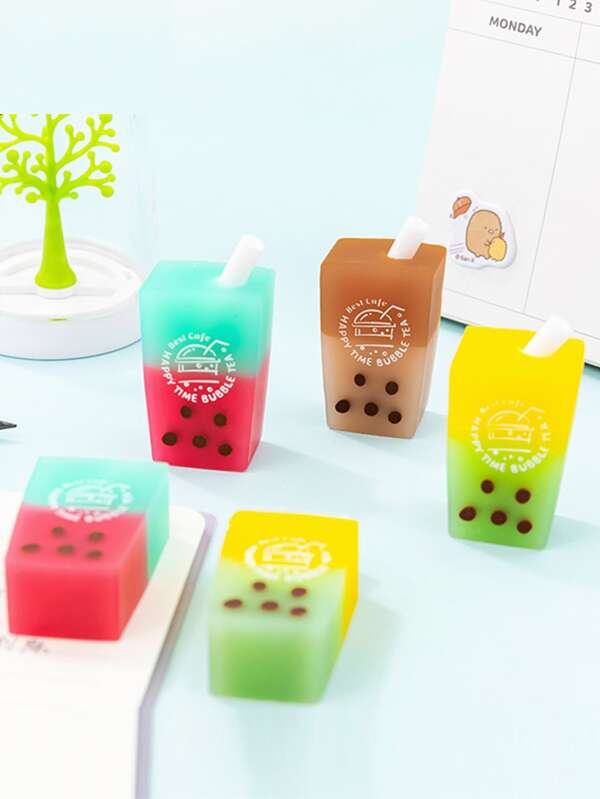 1pc Bubble Tea Shaped Random Eraser