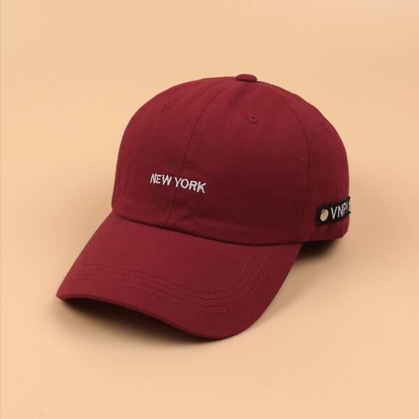 

Letter Embroidery Baseball Cap, Burgundy
