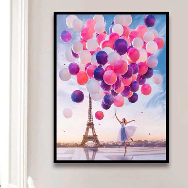 

Eiffel Tower DIY Diamond Unframed Painting, Multicolor