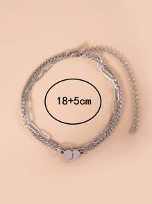 Heart Detail Bracelet - Silver - View 4