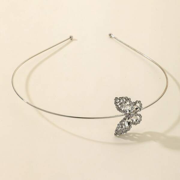 

Rhinestone Butterfly Decor Headband, Silver