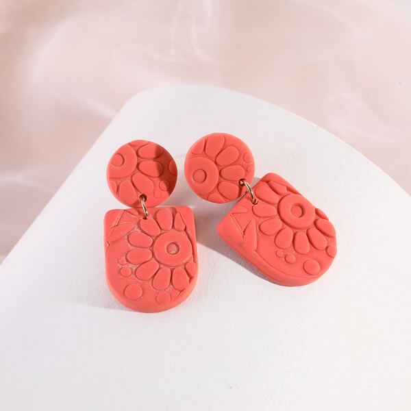 

Girls Flower Drop Earrings, Red