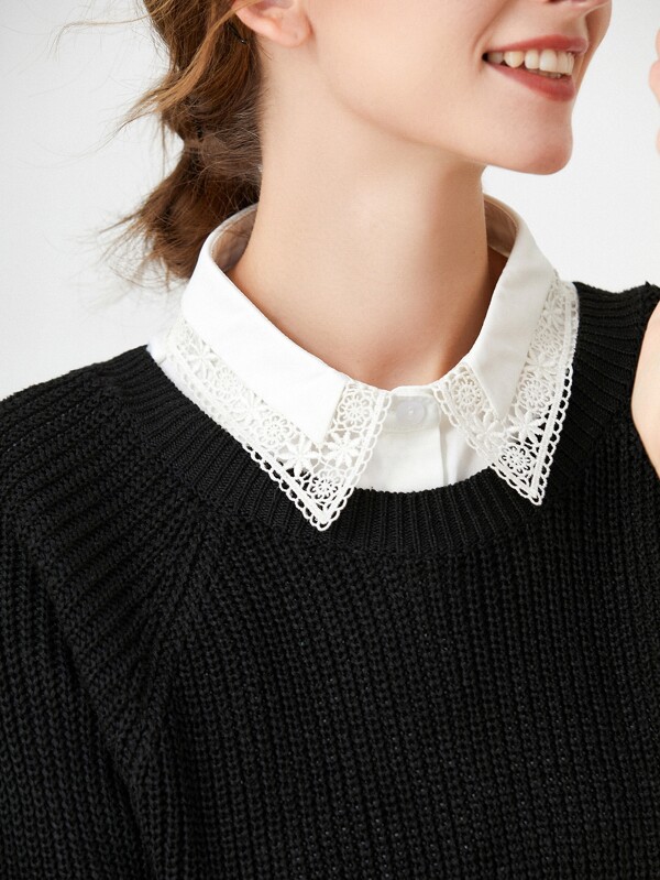 1pc Lace Collar With Embroidery And Hollow Pattern Valentine's Day Valentines