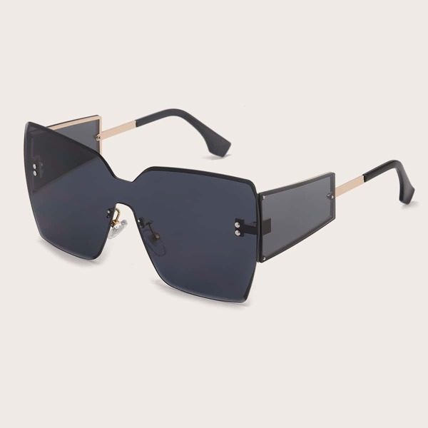 

Men Square Rimless Sunglasses, Dark grey