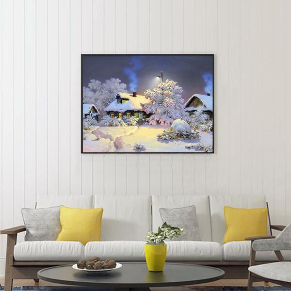 

Landscape Print DIY Diamond Unframed Painting, Multicolor