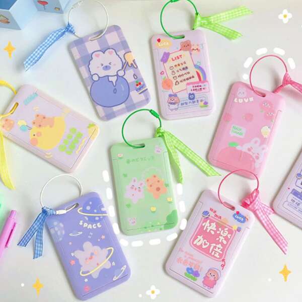 

1pc Cartoon Graphic Random Card Cover, Multicolor
