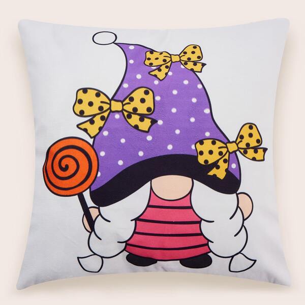 

Halloween Witch Print Cushion Cover Without Filler, Multicolor