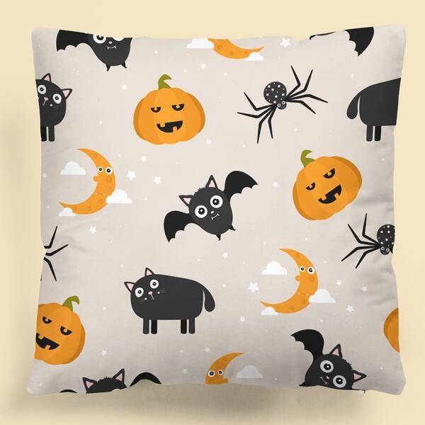 

Kids Halloween Pattern Cushion Cover Without Filler, Multicolor
