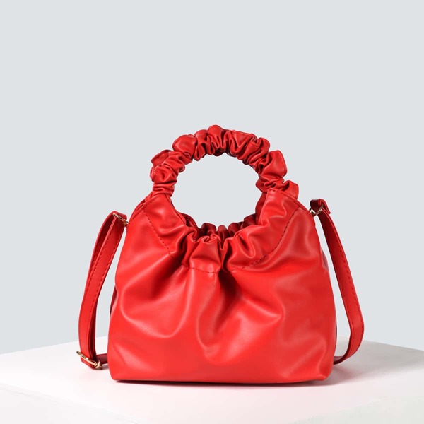 

Minimalist Ruched Bag, Red