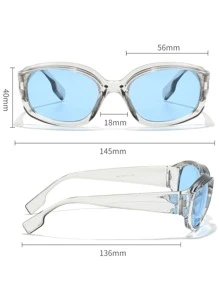 Street Tinted Lens Fashion Glasses Basics Fall Winter Women Outfits Clothes Business Casual Gifts For Summer Beach Vacation,Outdoor,Travel - Grey - View 3