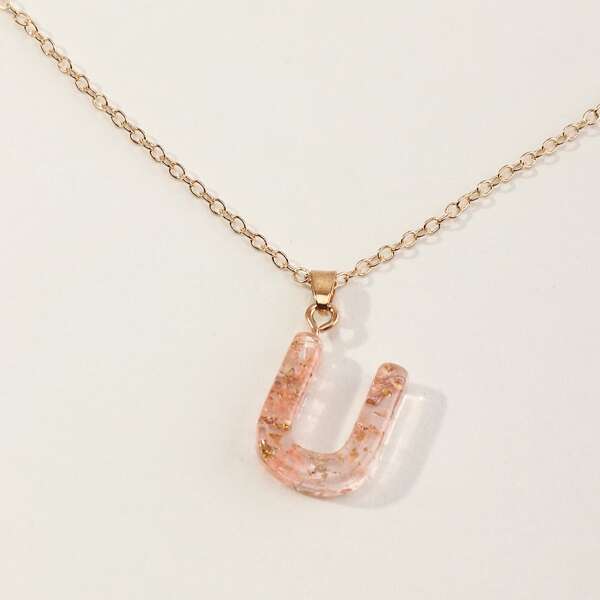 

Letter Charm Necklace, Multicolor
