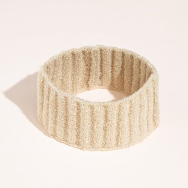 

Solid Knit Hair Band, Beige