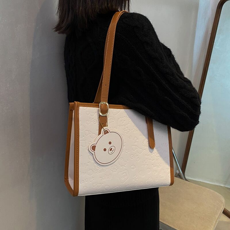 

Cartoon Embossed Shoulder Bag, Brown