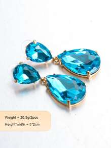 juran Bông tai giọt nước - Màu xanh lam - Xem 3