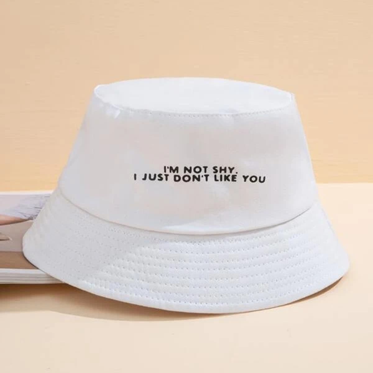 

Slogan Graphic Bucket Hat, White