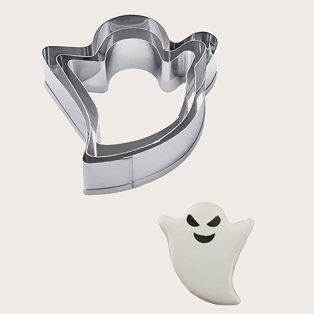 

3pcs Halloween Ghost Shaped Mold, Silver