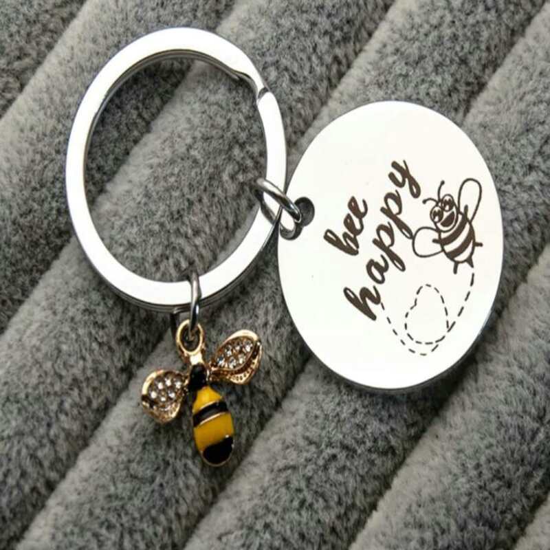 

1pc Bee Decor Keychain, Silver