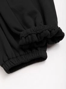 字母圖案束腳褲 - 黑色 - 查看 3