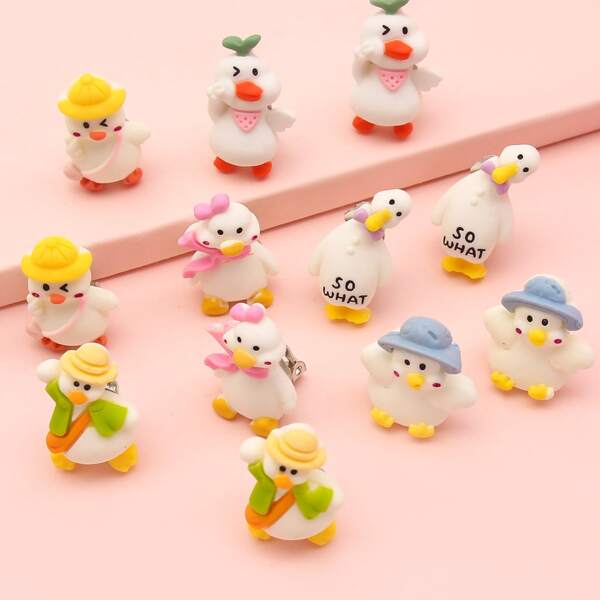 

6pairs Toddler Girls Duck Design Ear Cuffs, Multicolor