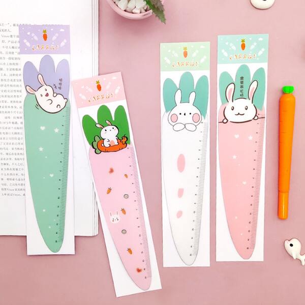 

1pc Cartoon Rabbit Design Random Ruler, Multicolor