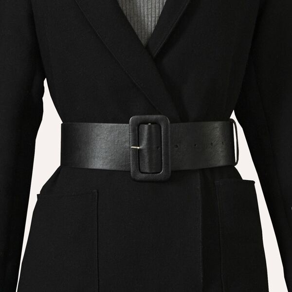 

Geometric Buckle Belt, Black
