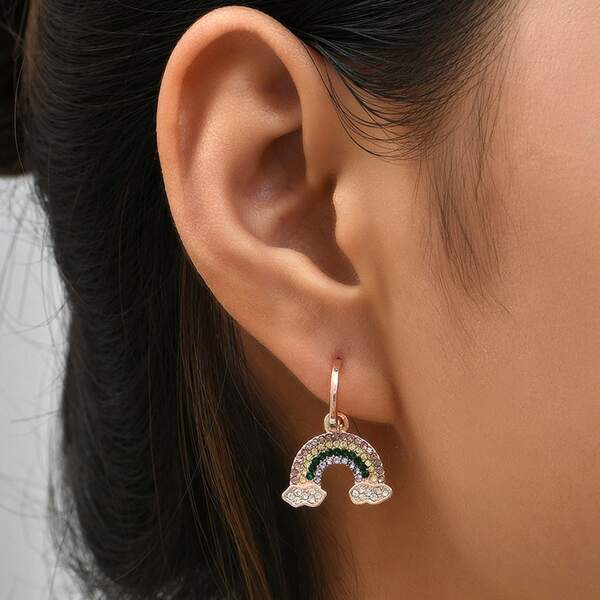 

Rainbow Decor Drop Earrings, Gold