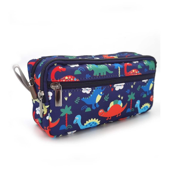 

1pc Cartoon Dinosaur Print Pencil Bag, Blue