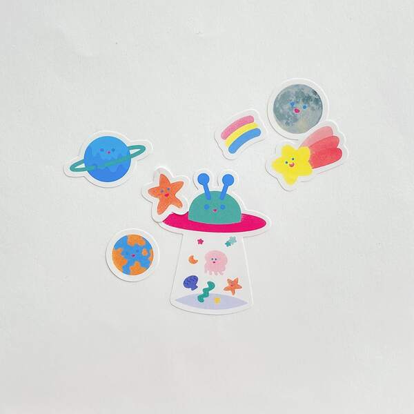 

2pcs Cartoon Graphic Sticker, Multicolor