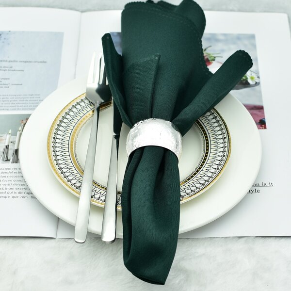

4pcs Metal Napkin Ring, Silver