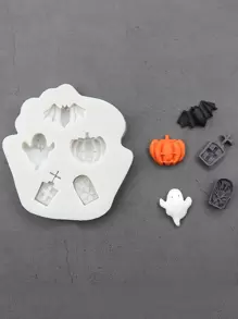 1 pieza Molde calabaza con diseño - Blanco - Ver 1