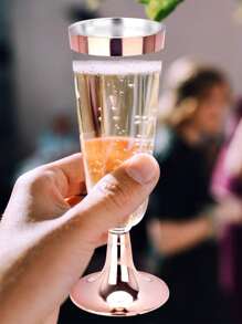6pcs Disposable Plastic Champagne Glass - Rose Gold - View 1