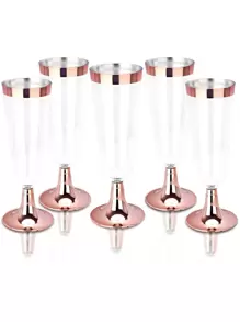 6pcs Disposable Plastic Champagne Glass - Rose Gold - View 4