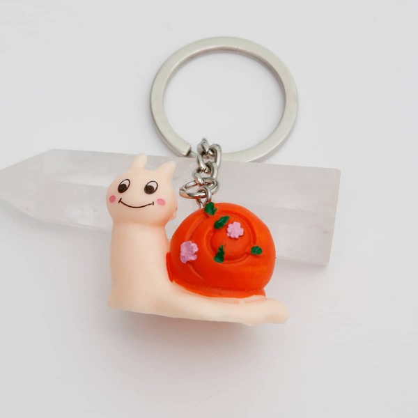 

Cartoon Snail Keychain, Red