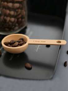 1 件木制咖啡量匙学校用品 - 卡其色 - 查看 1
