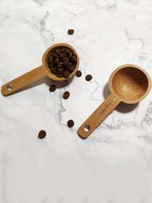 1 件木制咖啡量匙学校用品 - 卡其色 - 查看 2