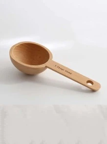 1 件木制咖啡量匙学校用品 - 卡其色 - 查看 3