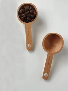 1 件木制咖啡量匙学校用品 - 卡其色 - 查看 4