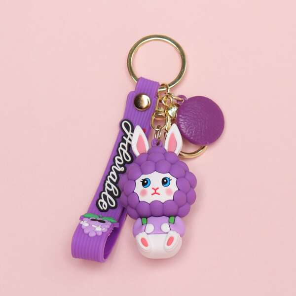 

Cartoon Charm Keychain, Purple