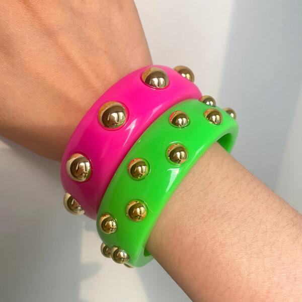 

2pcs Resin Bangle, Multicolor