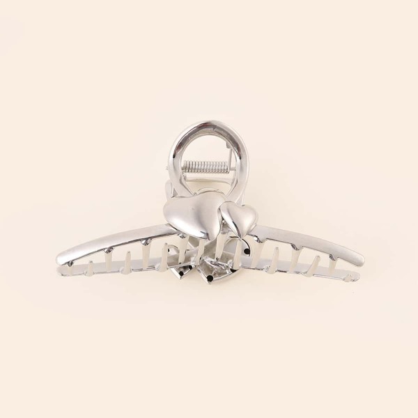 

Heart Decor Hair Claw, Silver