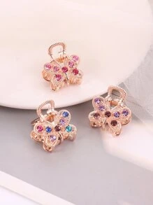 3入組閃鑽蝴蝶髮夾派對配件 - 彩色 - 查看 1