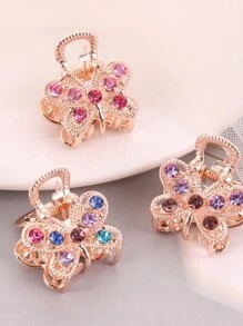 3入組閃鑽蝴蝶髮夾派對配件 - 彩色 - 查看 2