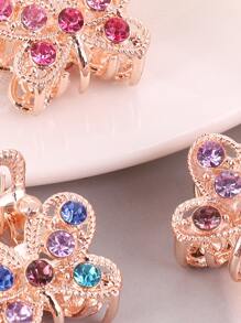 3入組閃鑽蝴蝶髮夾派對配件 - 彩色 - 查看 3