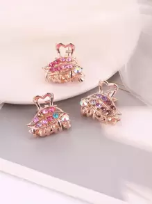 3 piezas Garra de pelo con diseño de diamante de imitación - Multicolor - Ver 1